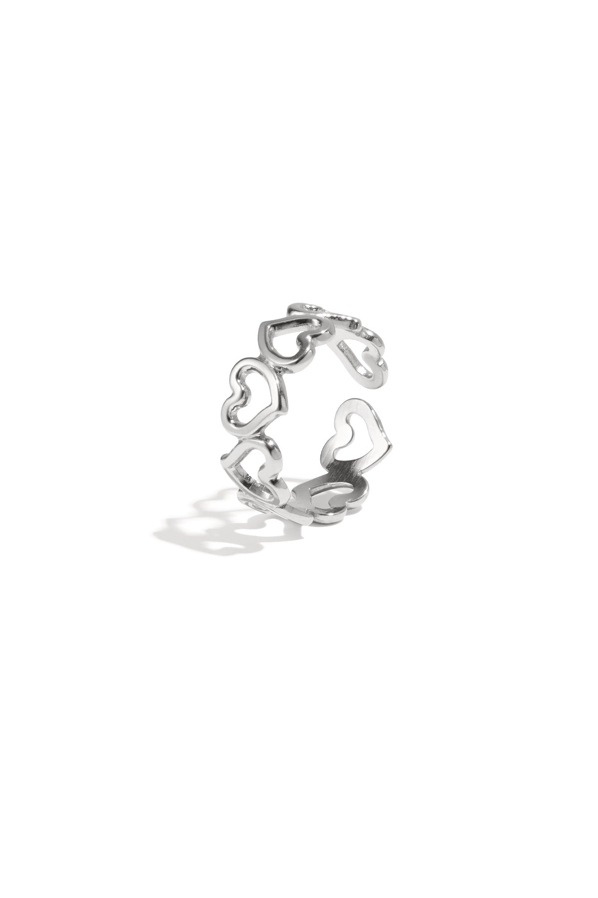 Ring hartjes zilver