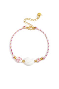 Armband van touw met schelp en kralen